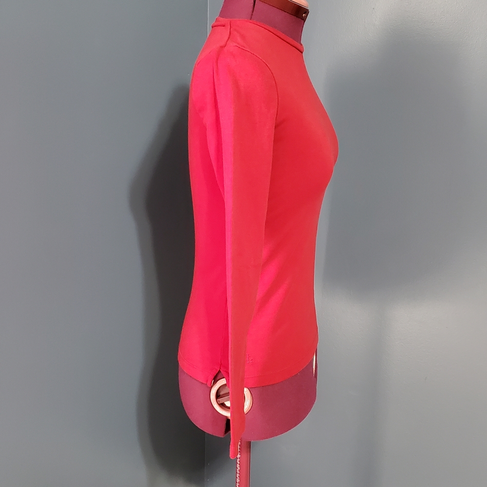 Lauren Ralph Lauren Vibrant Red Long Sleeve Top Tee Shirt Size PS - Picture 4 of 7